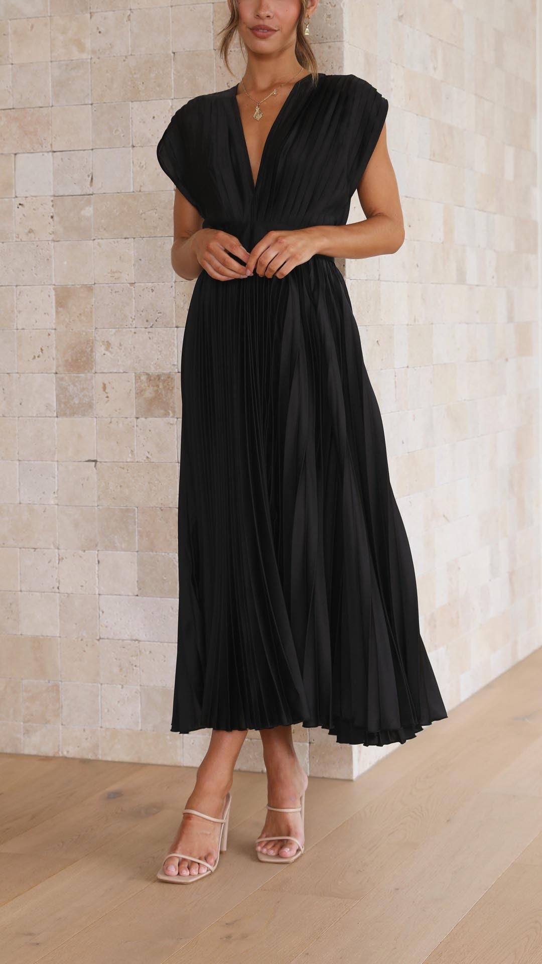 Maria Pleated Occasion Maxi Dress