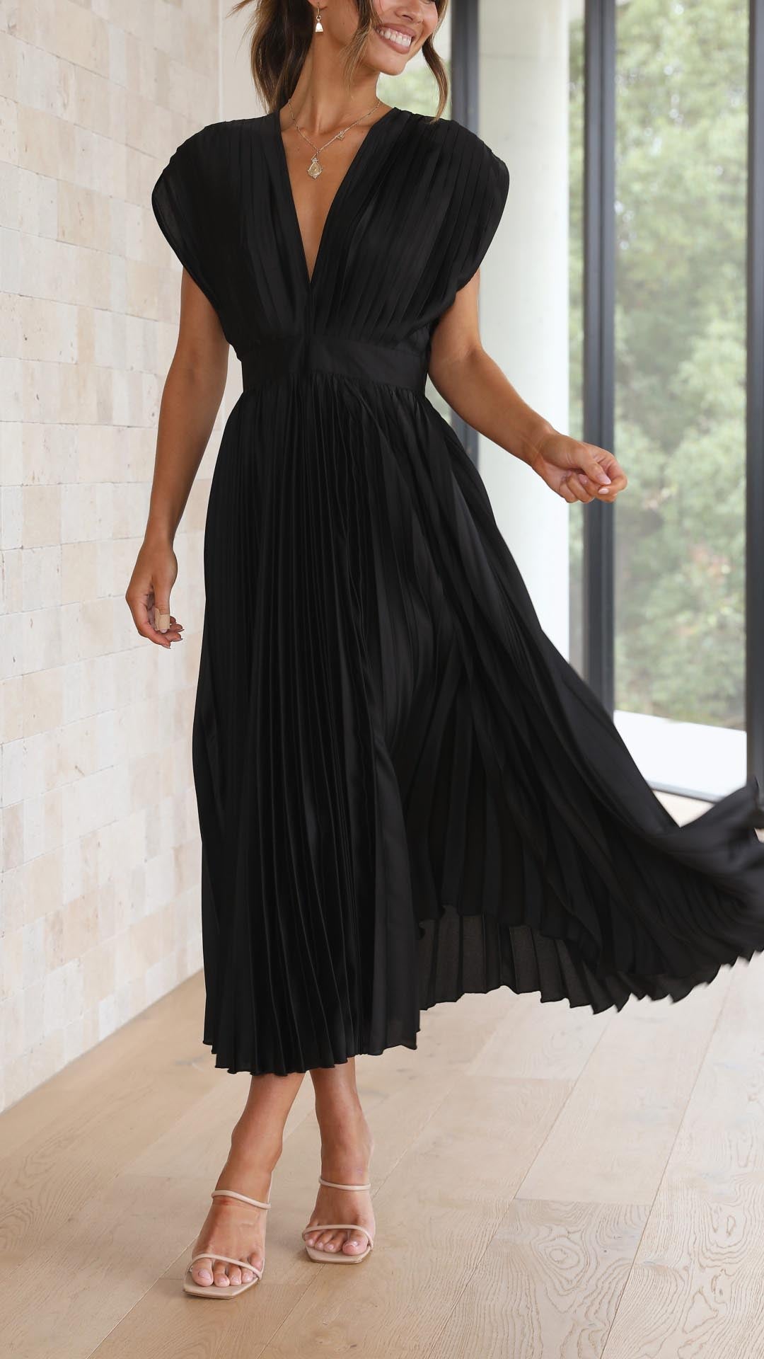 Maria Pleated Occasion Maxi Dress