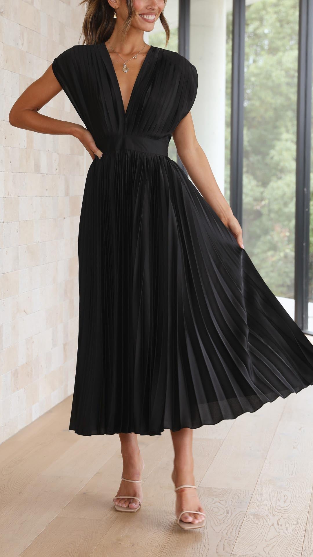 Maria Pleated Occasion Maxi Dress