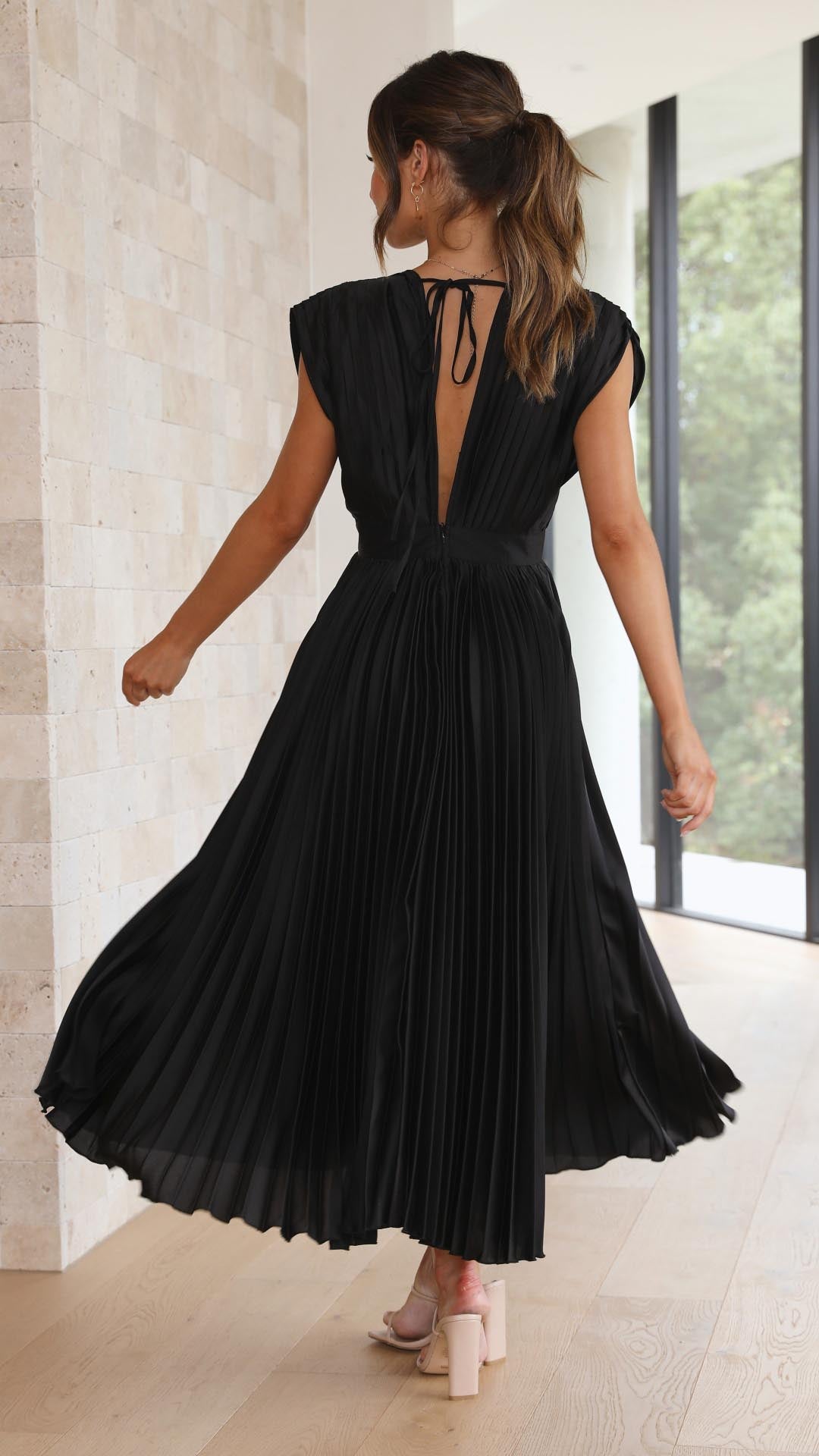 Maria Pleated Occasion Maxi Dress