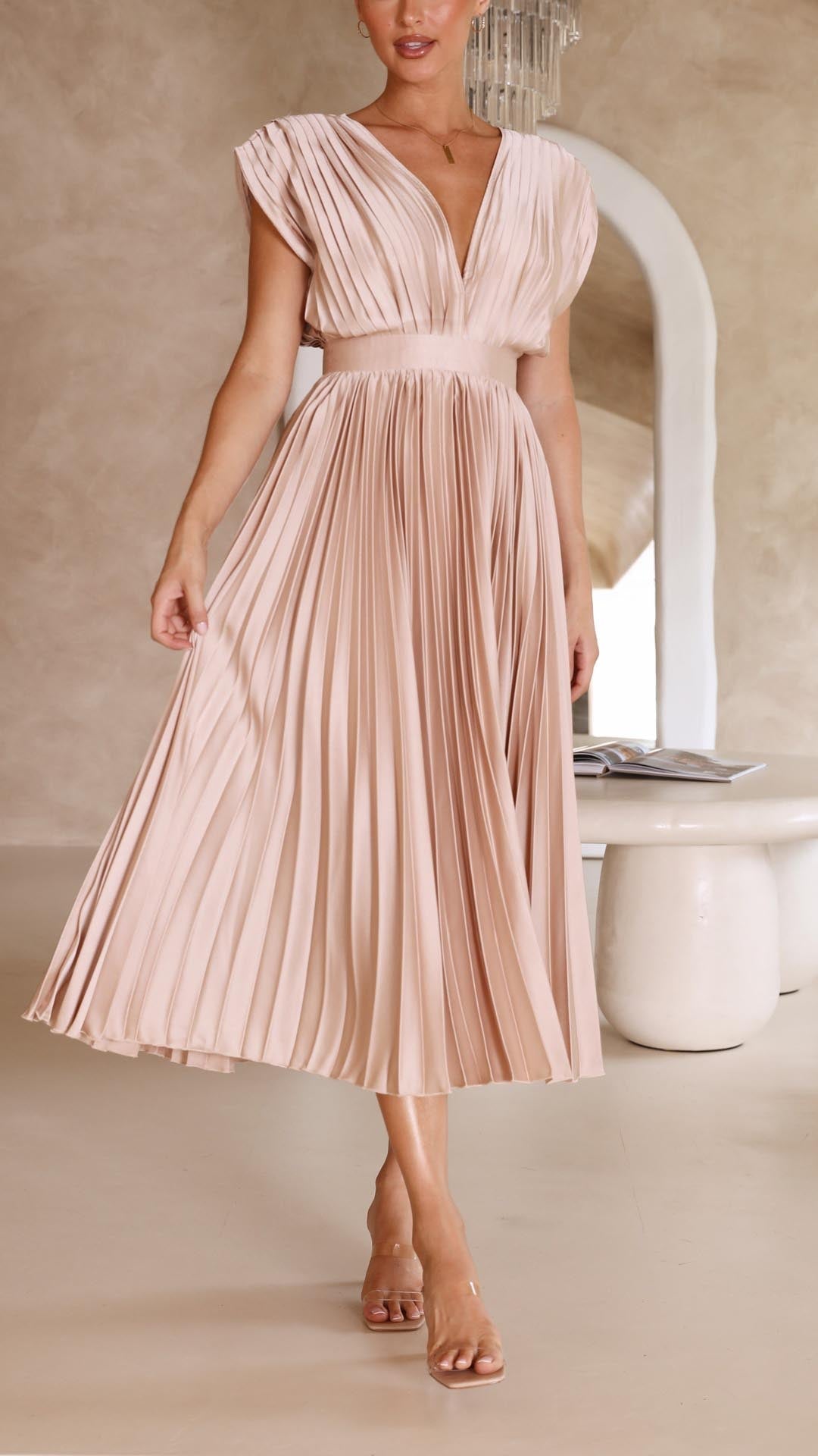 Maria Pleated Occasion Maxi Dress