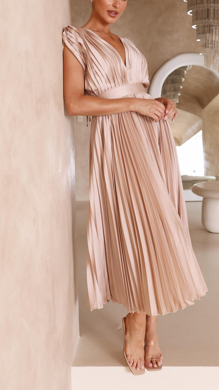 Maria Pleated Occasion Maxi Dress