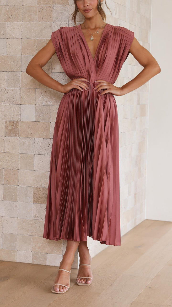 Maria Pleated Occasion Maxi Dress