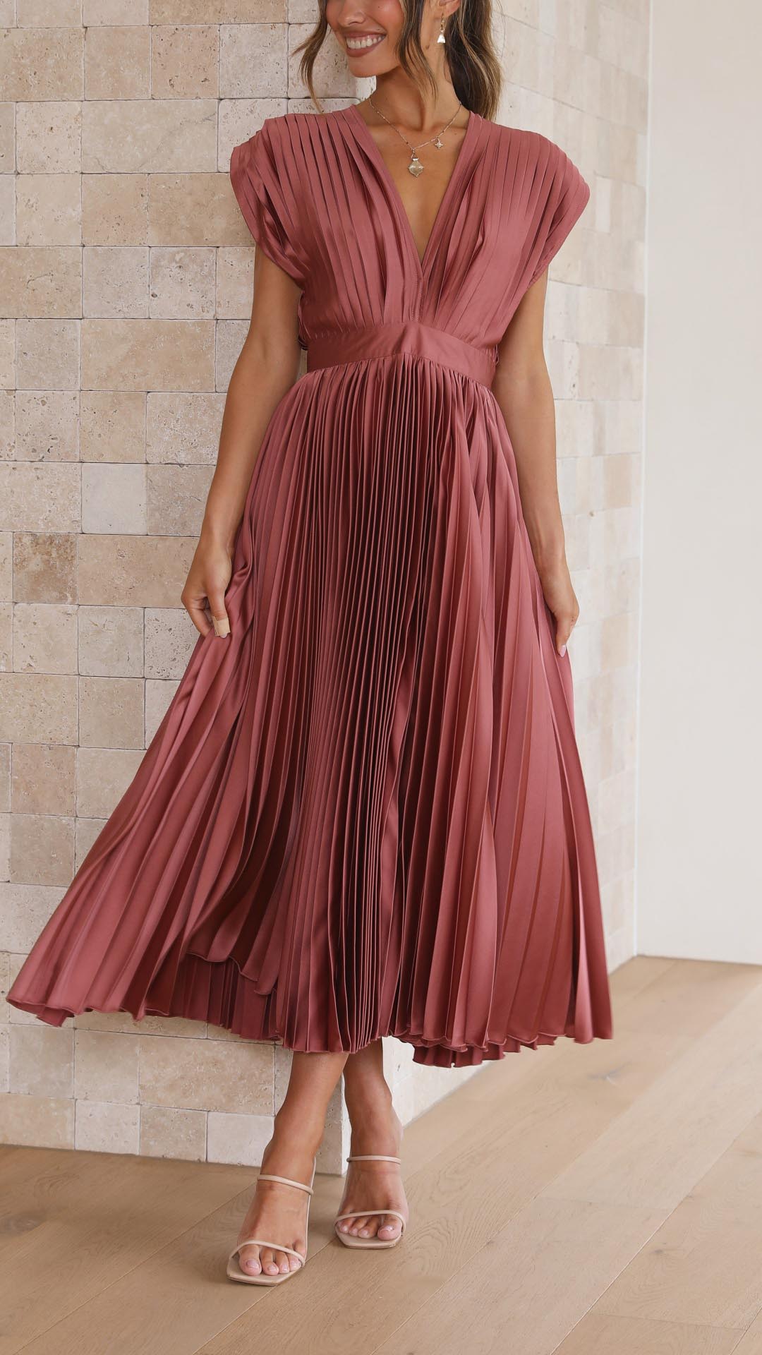 Maria Pleated Occasion Maxi Dress