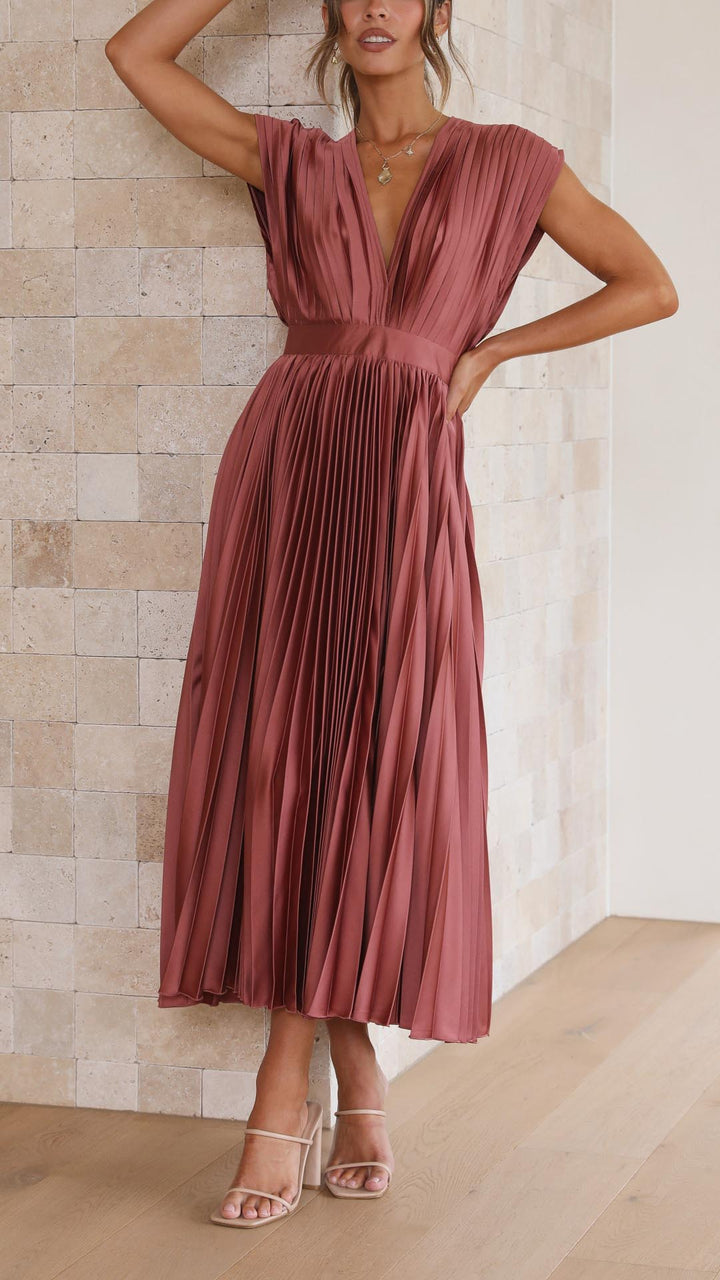Maria Pleated Occasion Maxi Dress