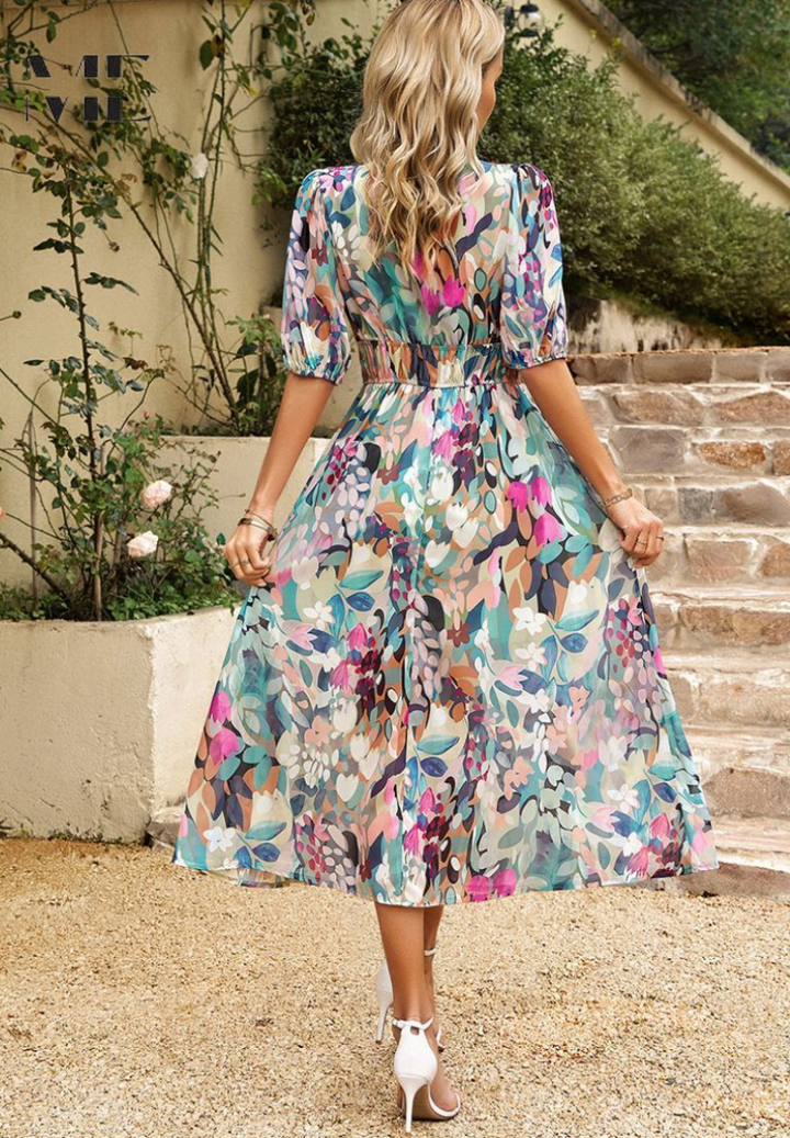 Monica Floral Print Midi Dress