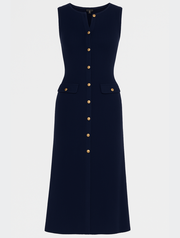 Marilyn Button Midi Knit Dress