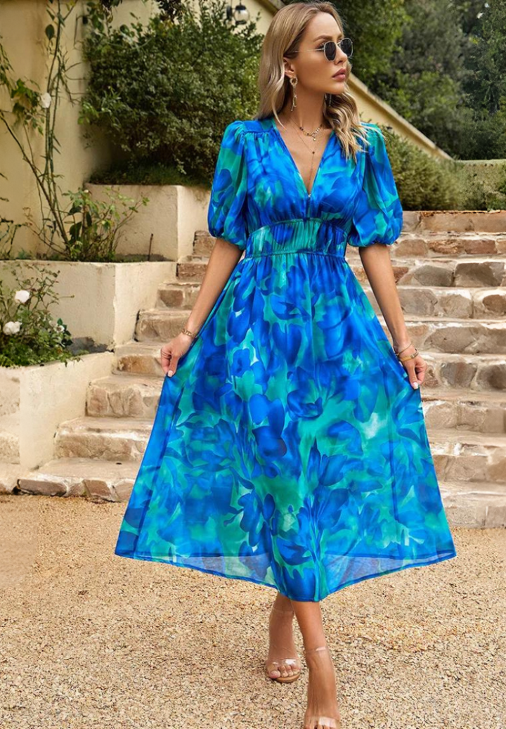 Monica Floral Print Midi Dress