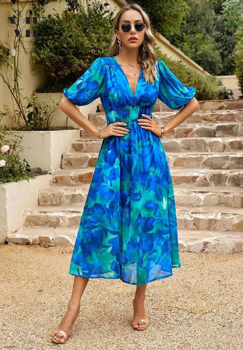 Monica Floral Print Midi Dress