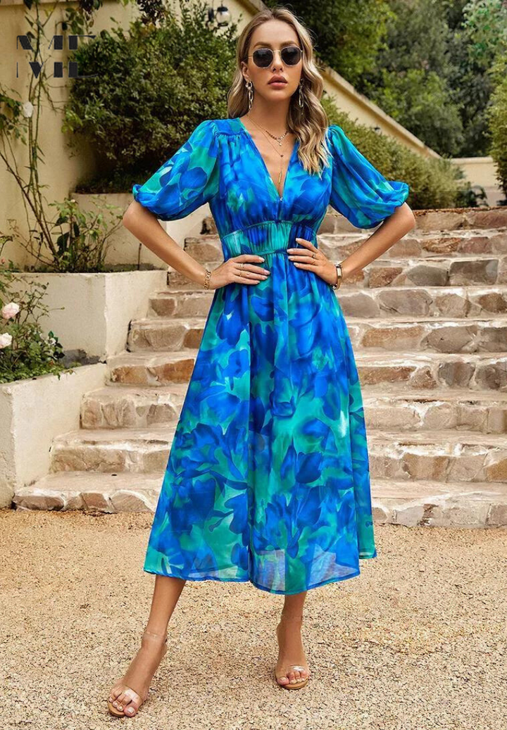 Monica Floral Print Midi Dress