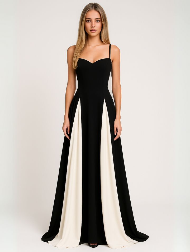 Charlotte Contrast Panel Maxi Dress