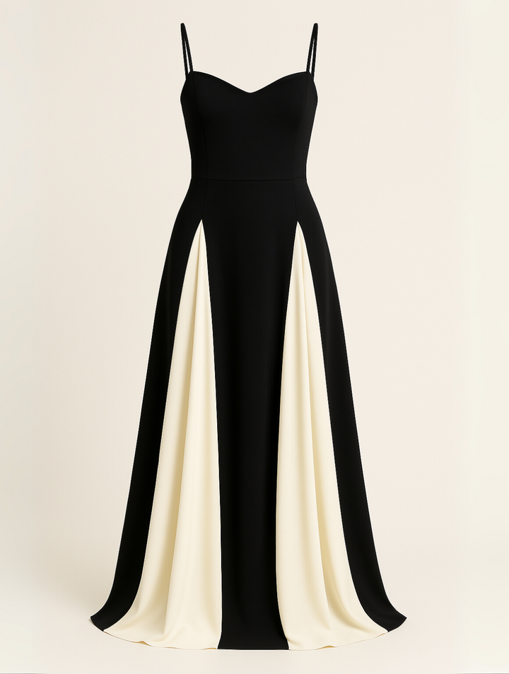 Charlotte Contrast Panel Maxi Dress