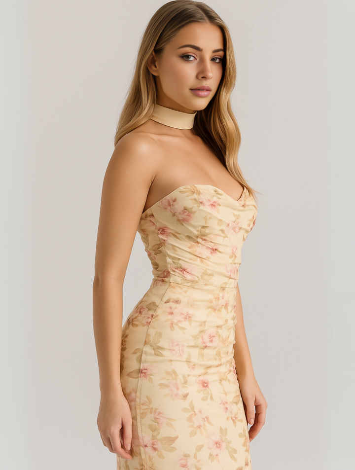 Phyllis Strapless Choker Dress