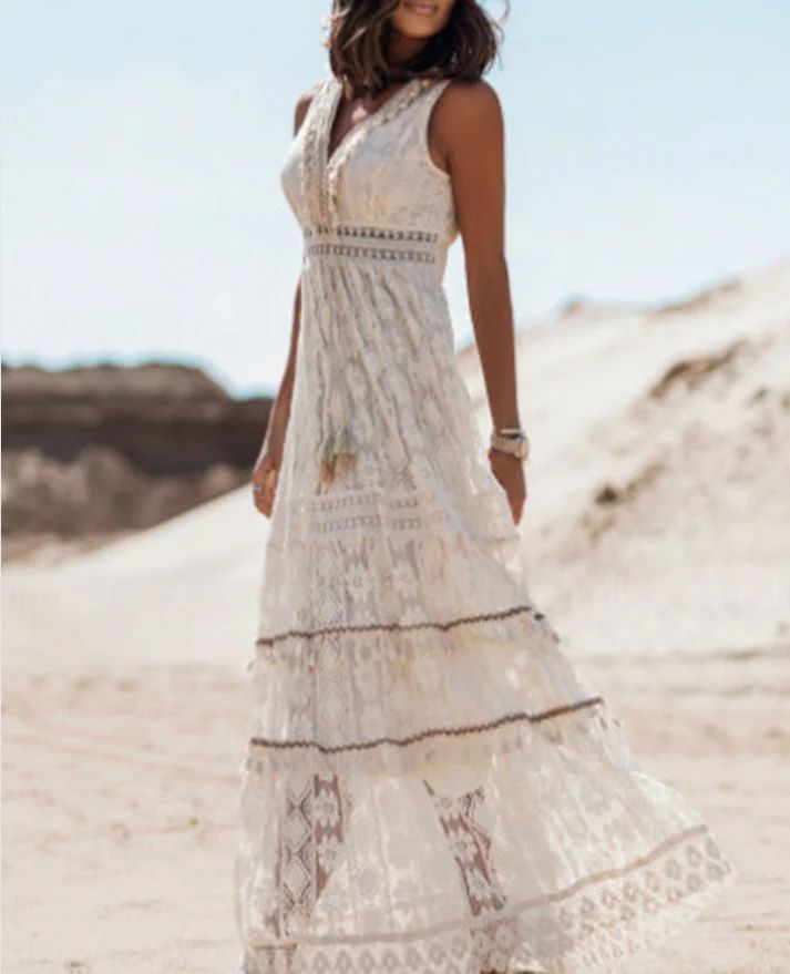 Margot Boho Drawstring Maxi Dress