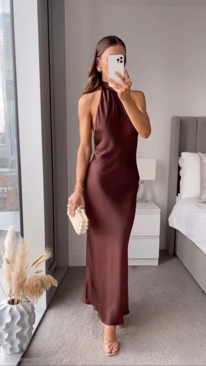 Charlotte Elegant Halter Midi Dress