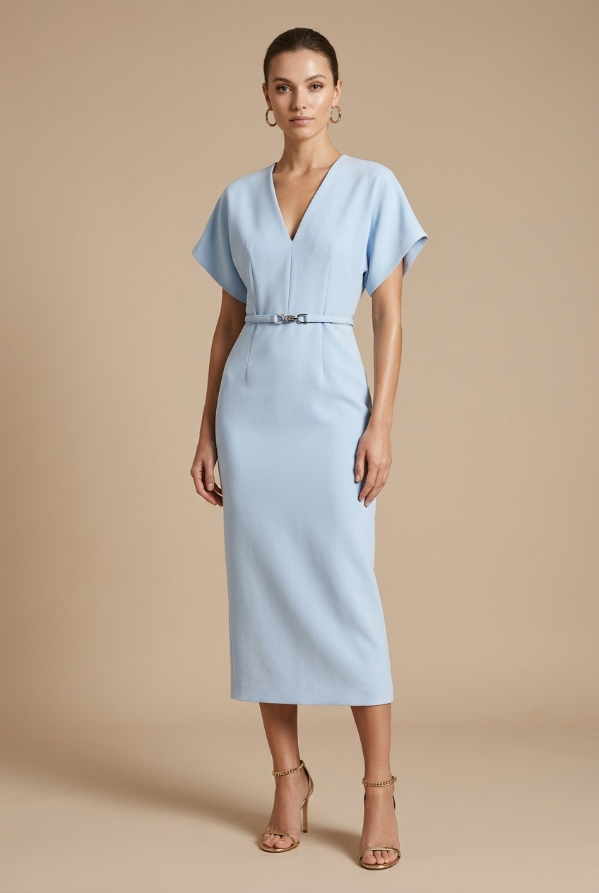 Soraya Belted Batwing Midi Dress