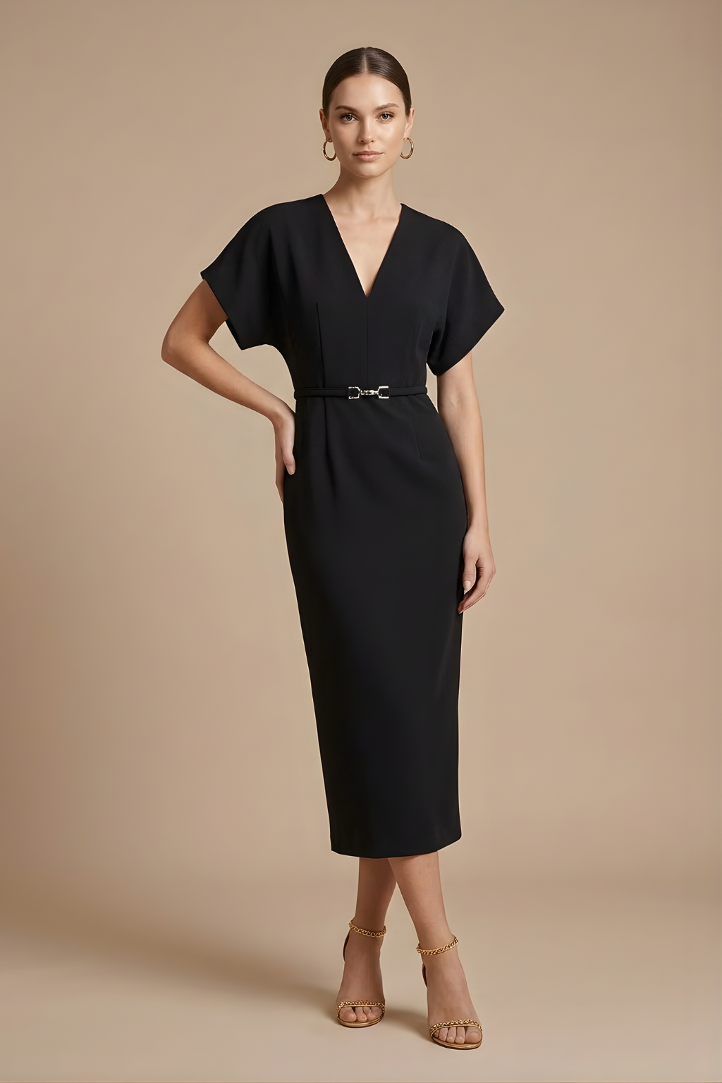 Soraya Belted Batwing Midi Dress