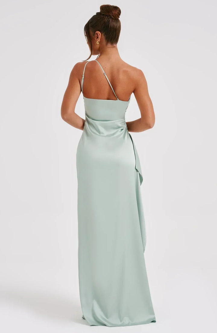Selene Asymmetric Evening Maxi Dress