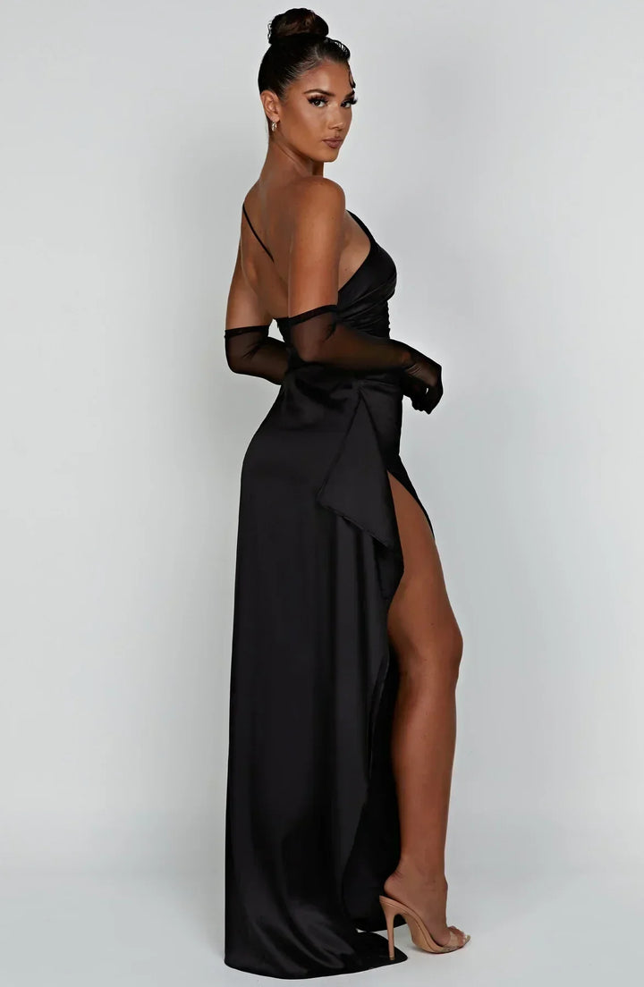 Selene Asymmetric Evening Maxi Dress