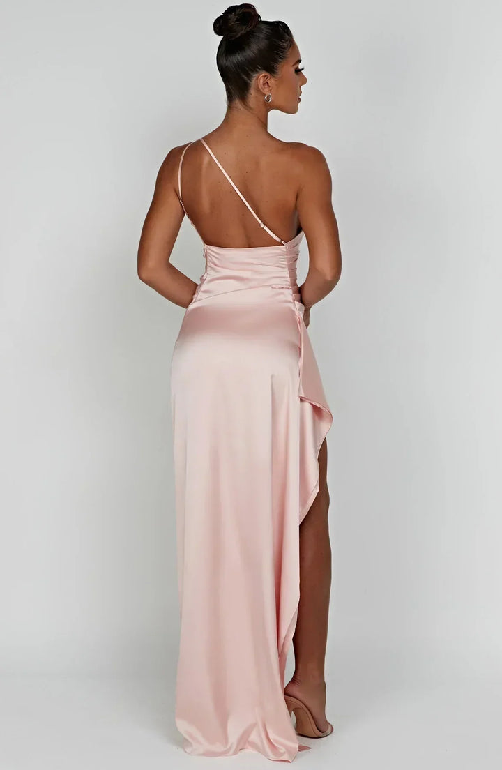 Selene Asymmetric Evening Maxi Dress