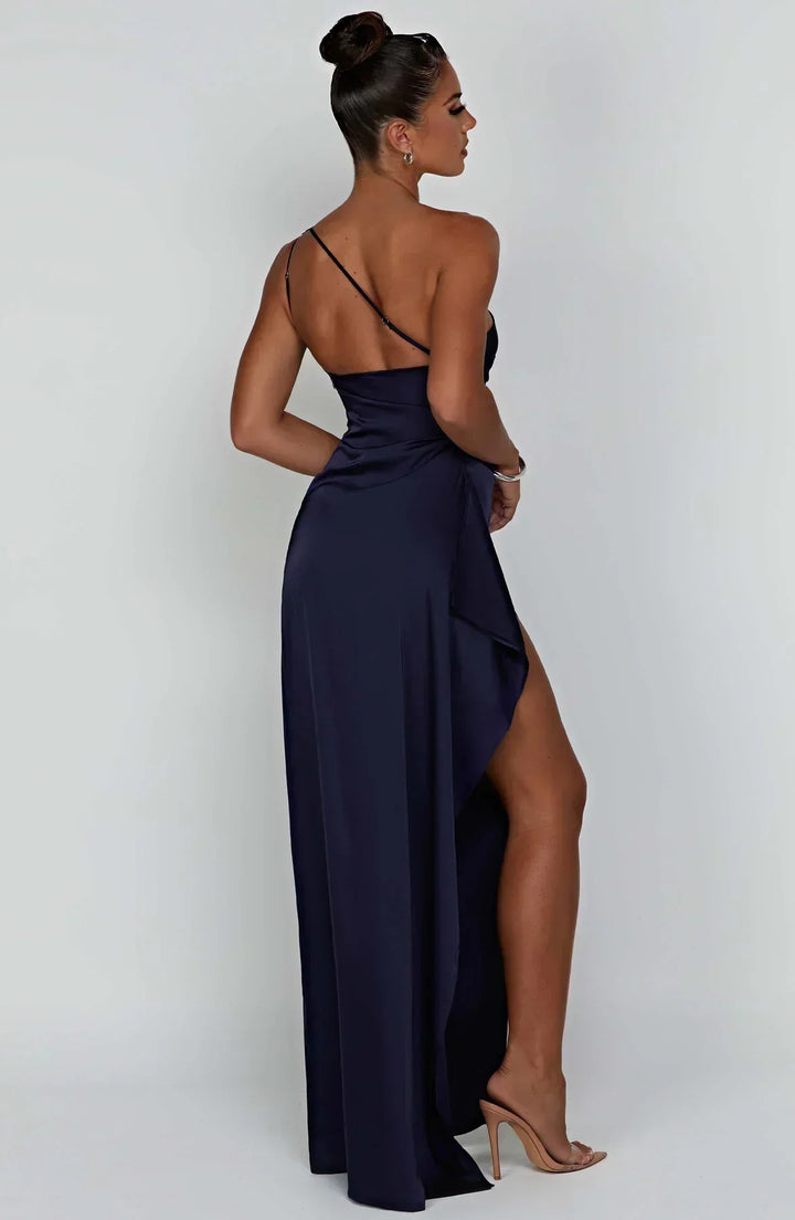 Selene Asymmetric Evening Maxi Dress