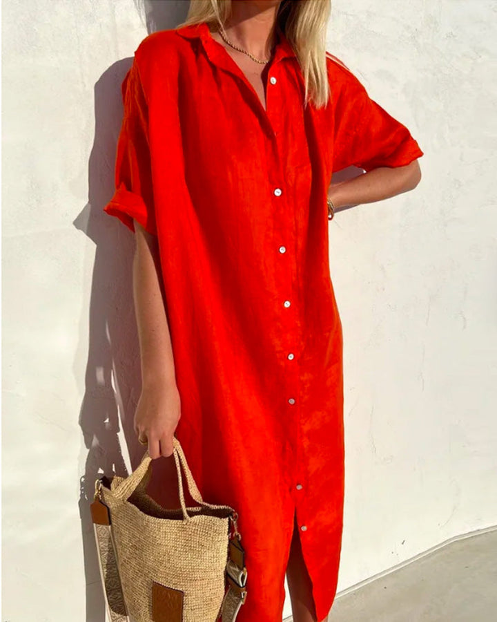 Arietta Button Front Summer Maxi Dress