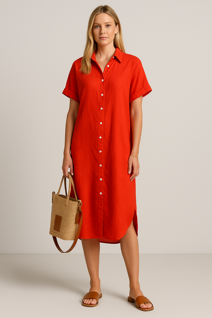 Arietta Button Front Summer Maxi Dress