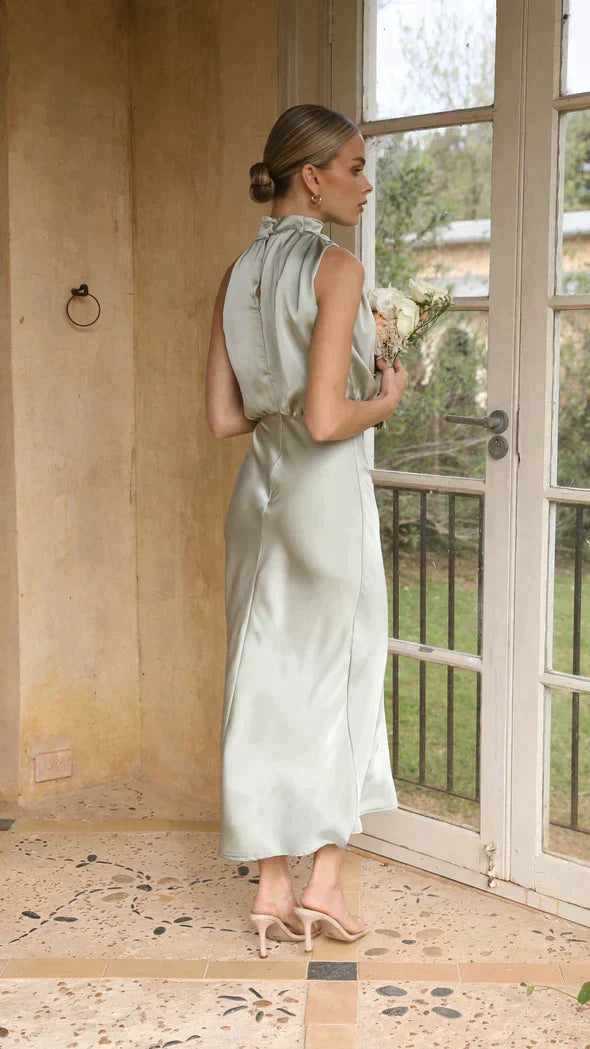 Serenella Draped Halter Midi Dress