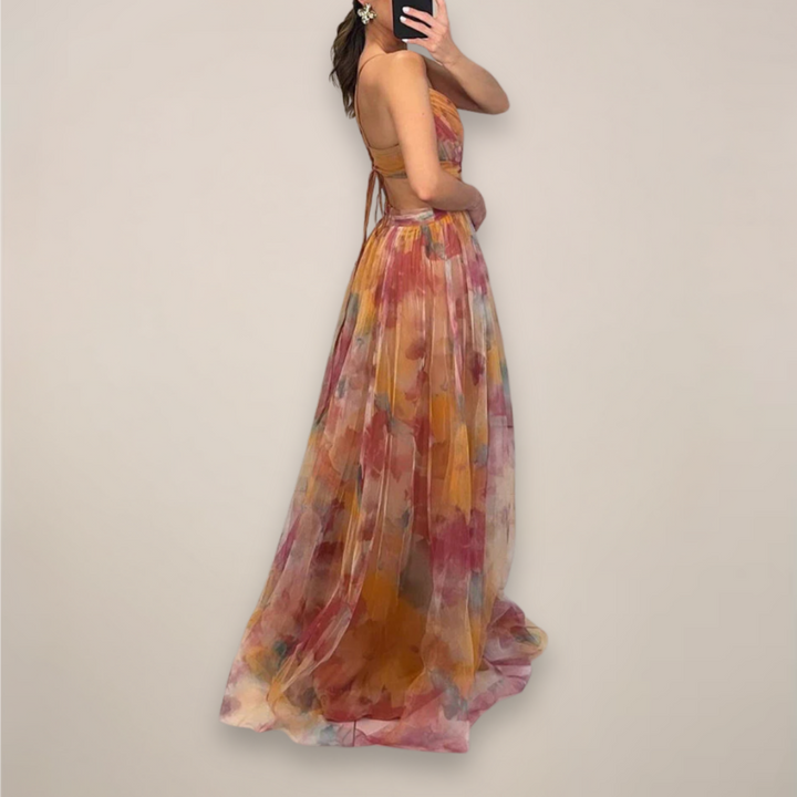 Aria Floral Back Tie Maxi Dress