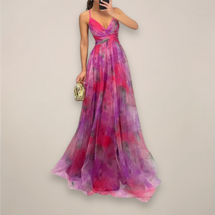 Aria Floral Back Tie Maxi Dress