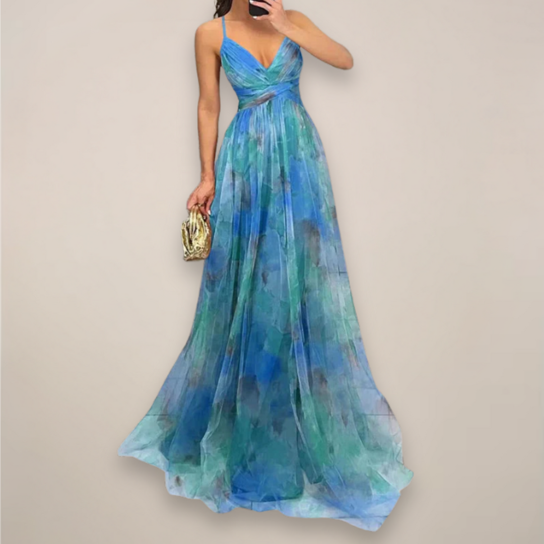 Aria Floral Back Tie Maxi Dress