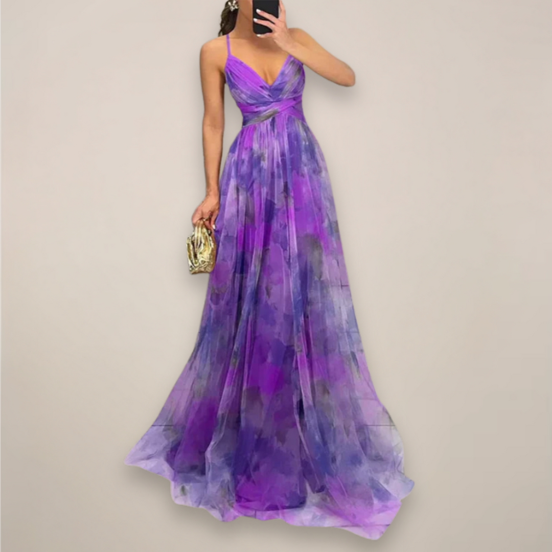 Aria Floral Back Tie Maxi Dress