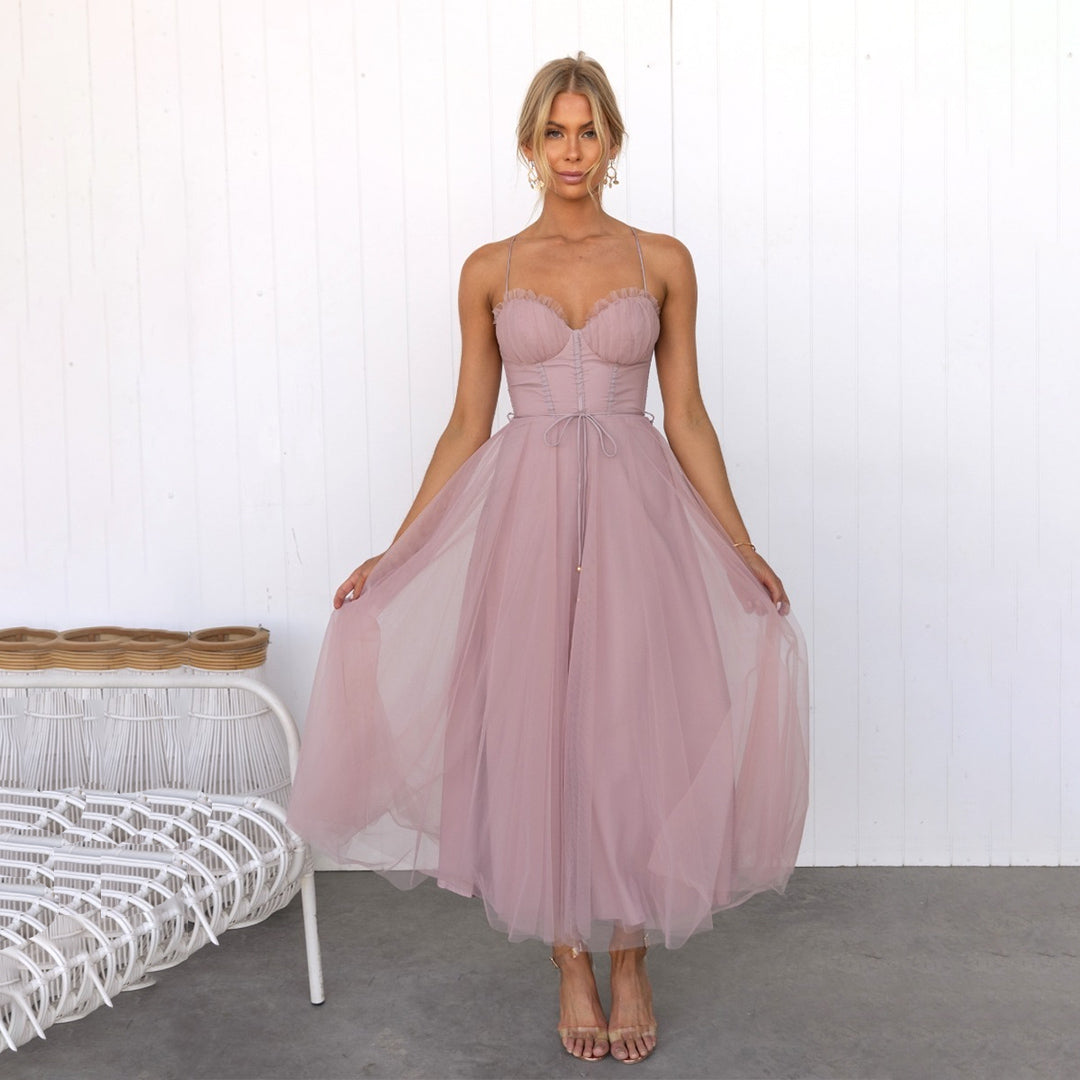 Celine Draped Formal Maxi Dress