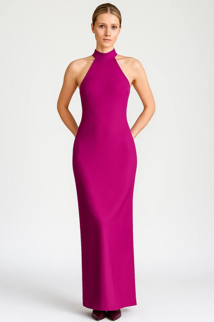 Isolde Halter Neck Maxi Dress