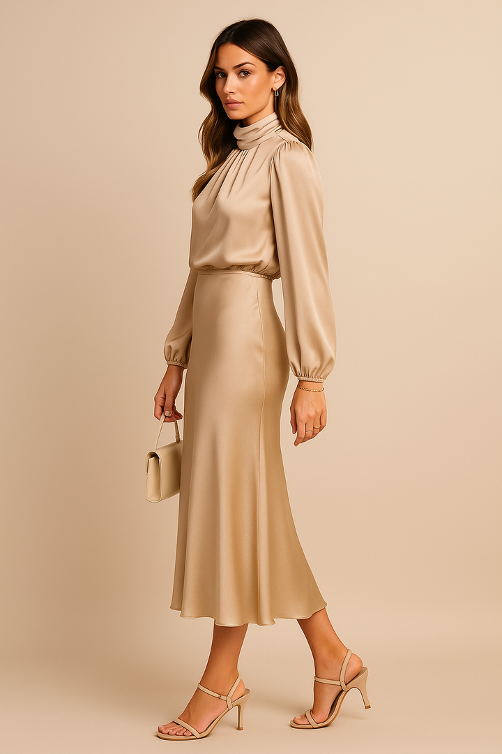 Eleanora High Neck Midi Dress