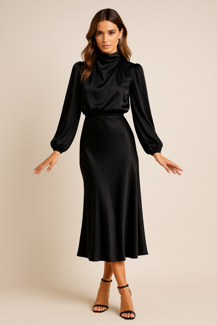 Eleanora High Neck Midi Dress