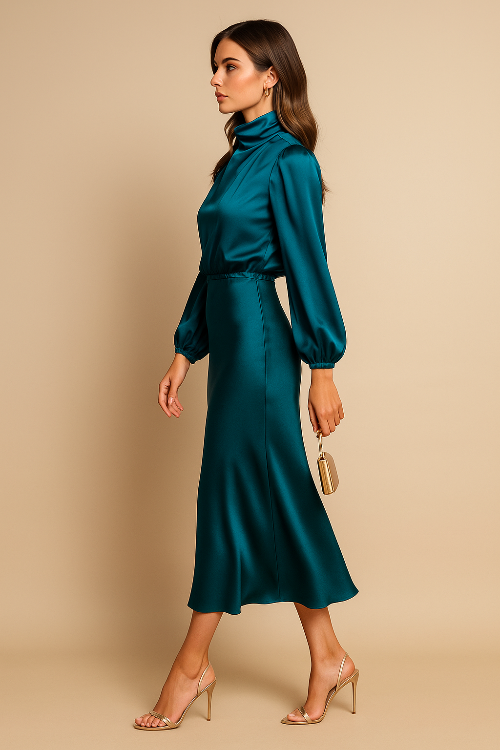 Eleanora High Neck Midi Dress
