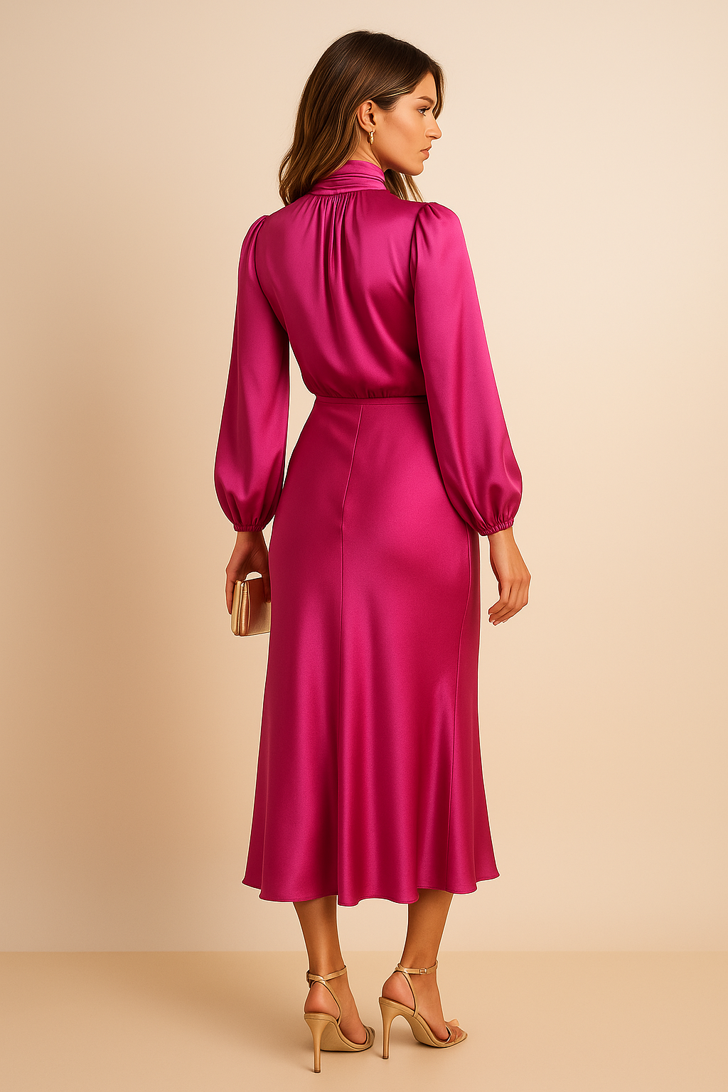 Eleanora High Neck Midi Dress