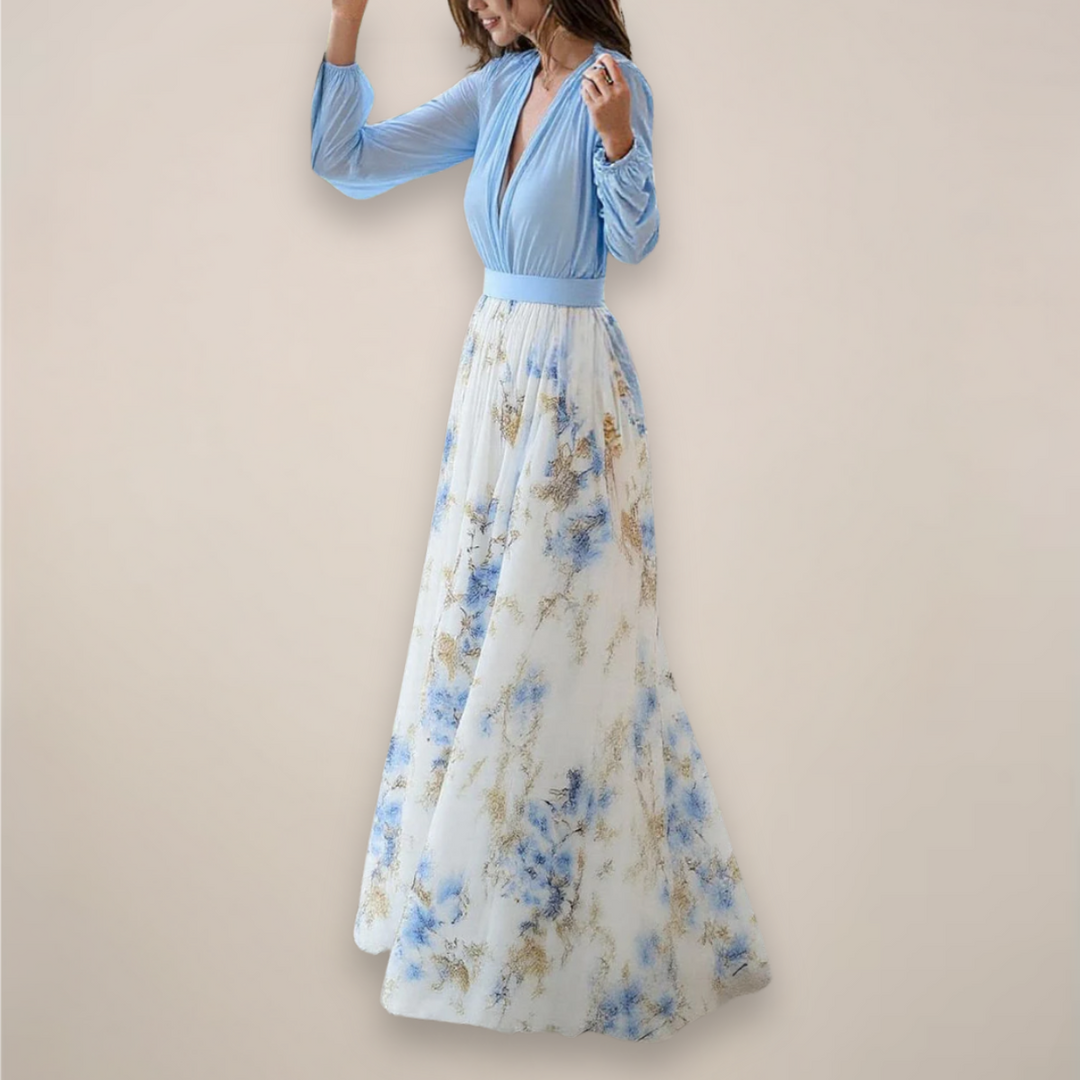 Sofia Floral V-Neck Maxi Dress