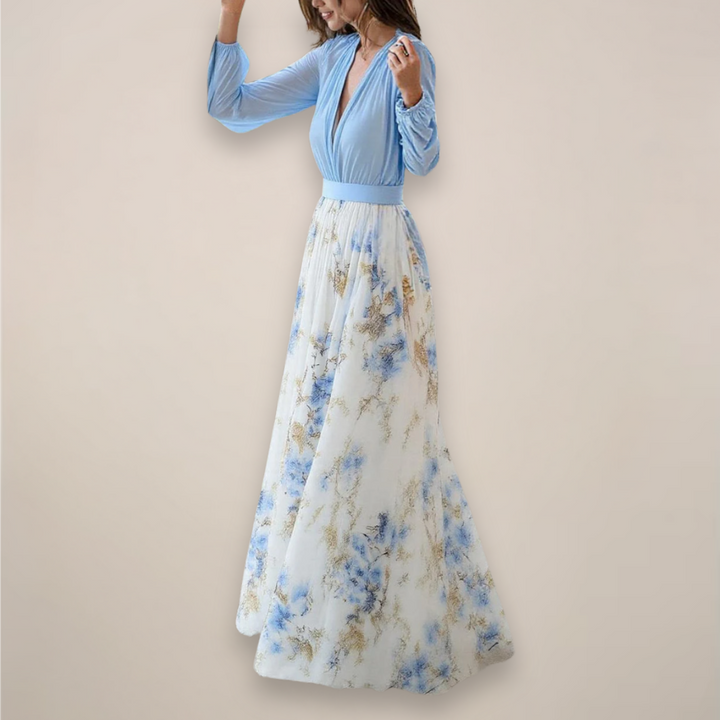 Sofia Floral V-Neck Maxi Dress