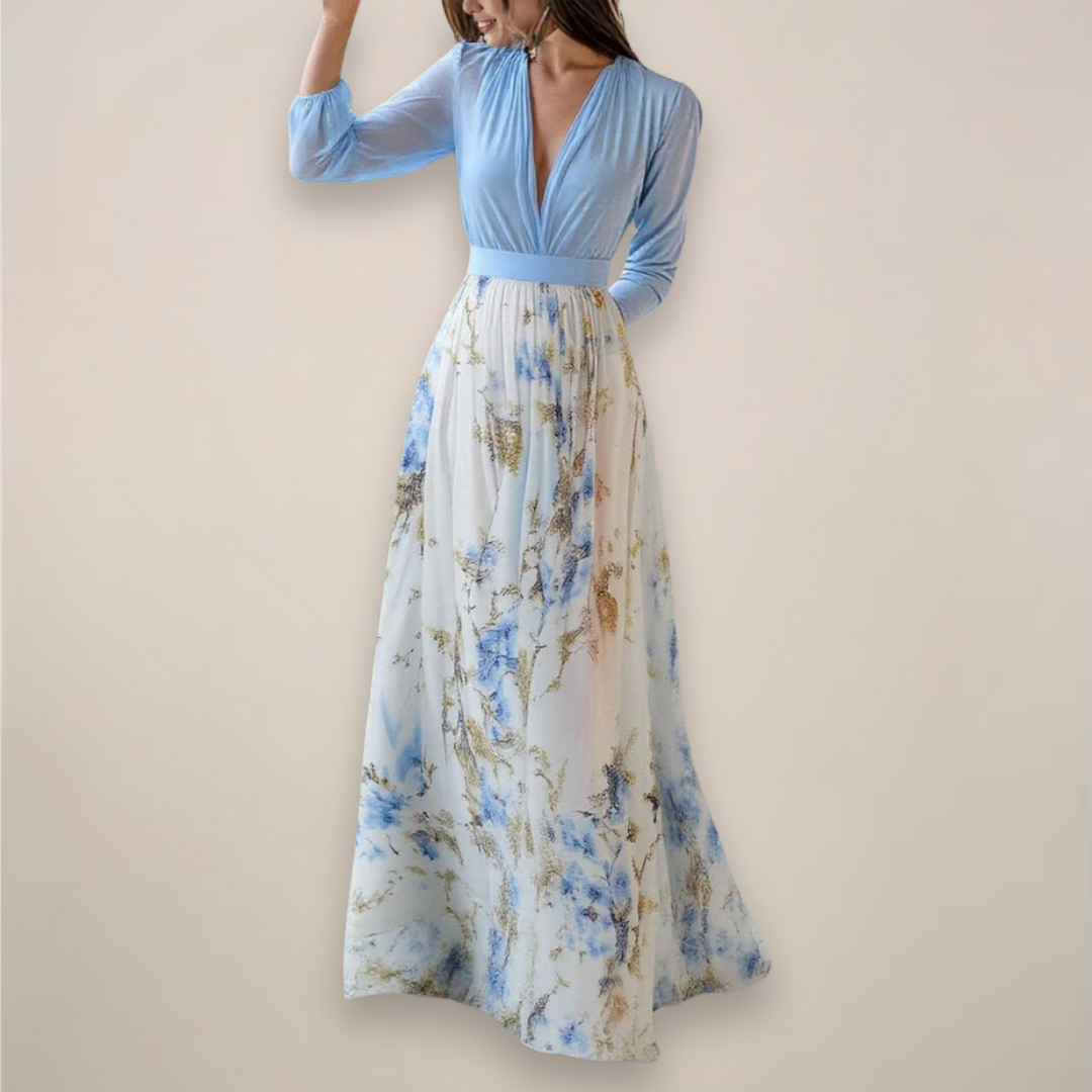 Sofia Floral V-Neck Maxi Dress