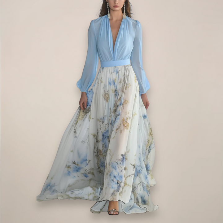 Sofia Floral V-Neck Maxi Dress