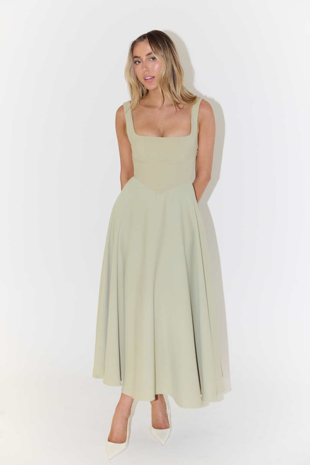 Amara Cinched Waist Midi Dress