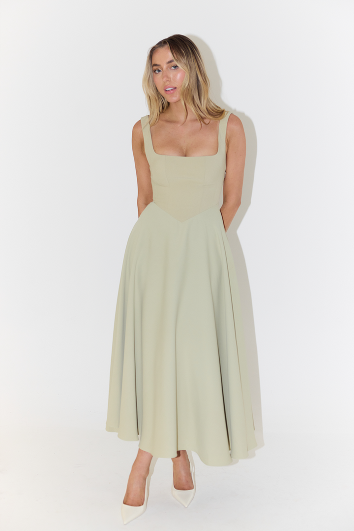 Amara Cinched Waist Midi Dress