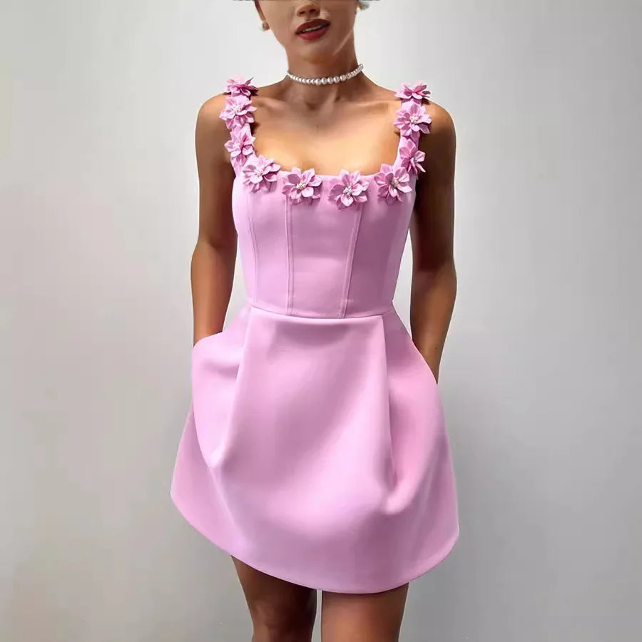 Anastasia Floral Detail Mini Sheath Dress