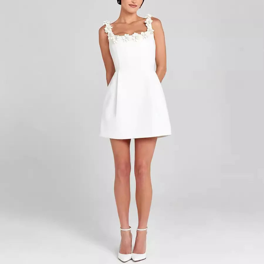 Anastasia Floral Detail Mini Sheath Dress