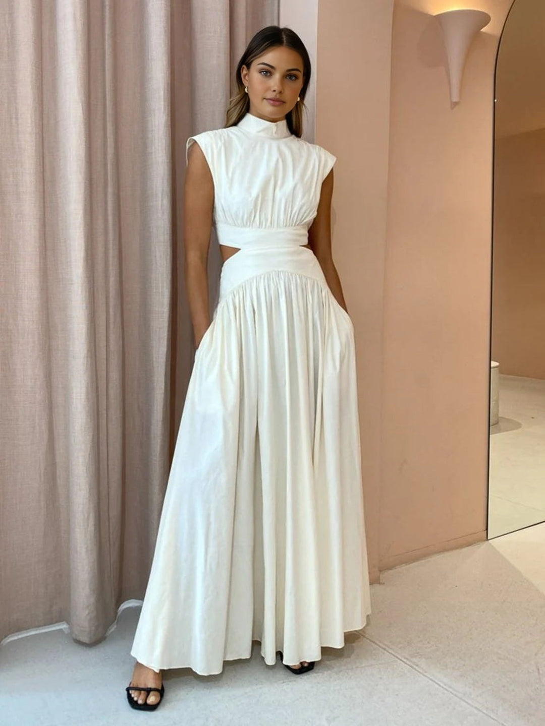 Lucia Mock Neck Maxi Dress
