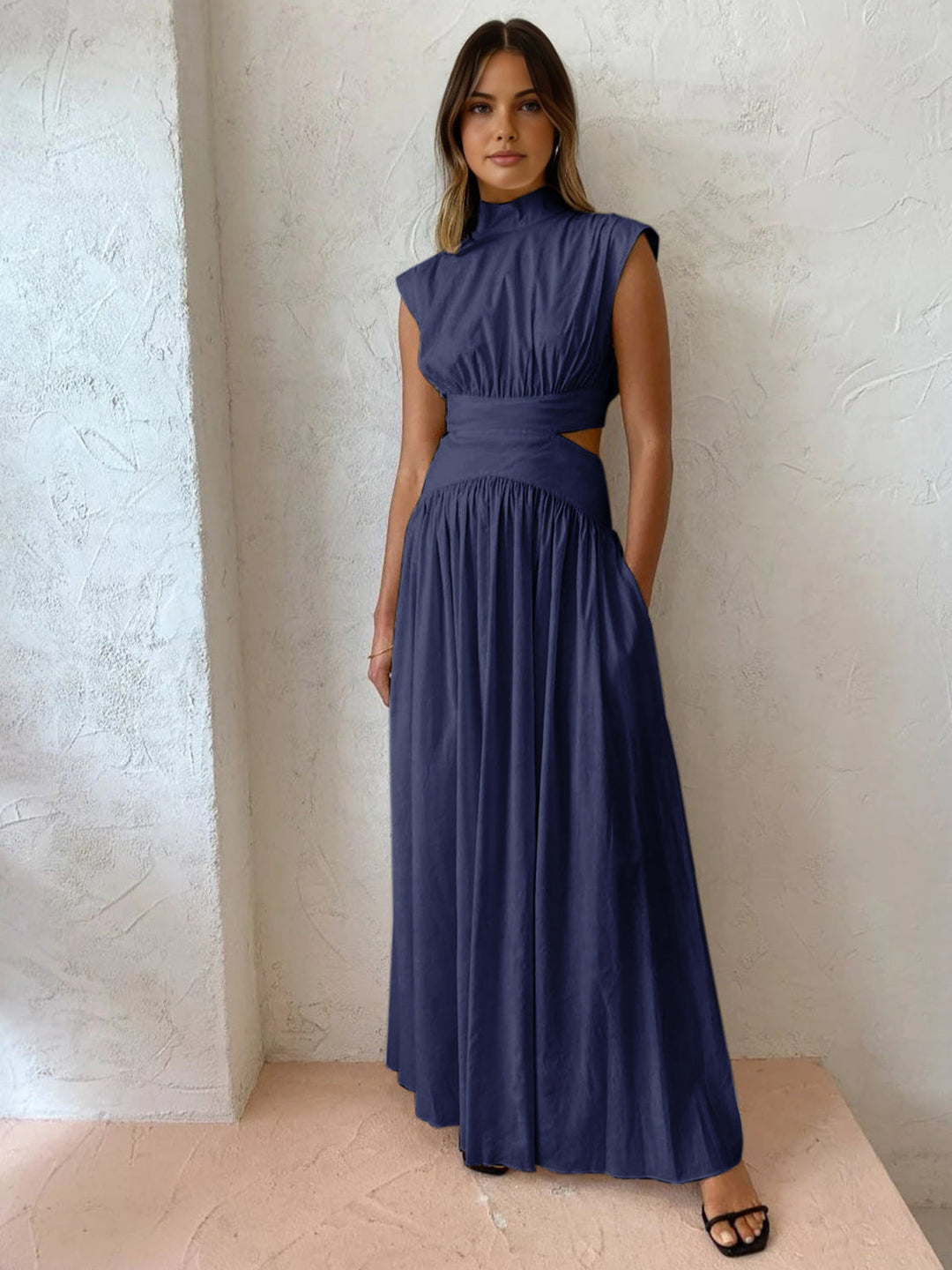 Lucia Mock Neck Maxi Dress