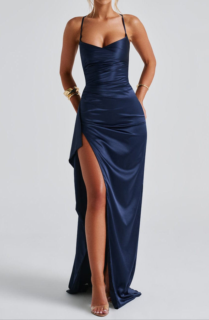 Selena Ruched Evening Maxi Dress