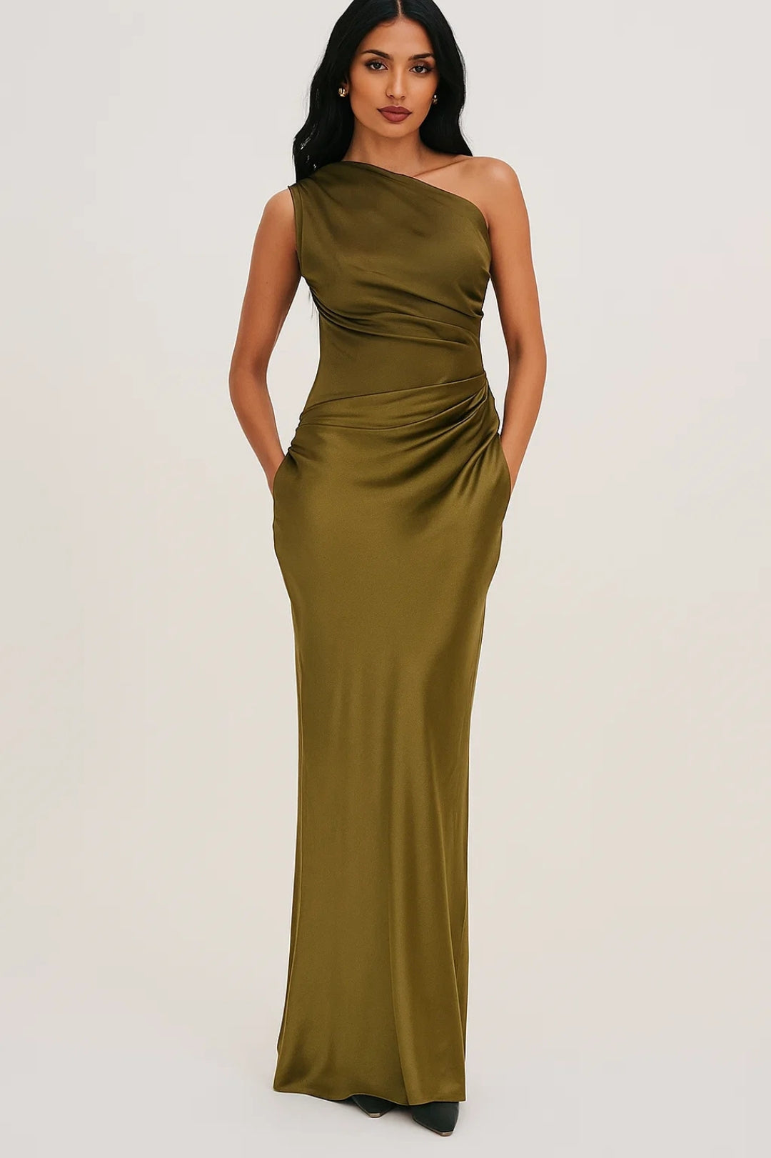 Serafina One Shoulder Sculpted Maxi Dress